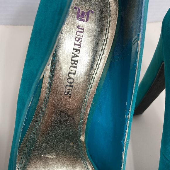 JustFab Women’s Size 10 “Ada” Platform Faux Suede Heels Pumps Peep Toe Preppy - Picture 8 of 16
